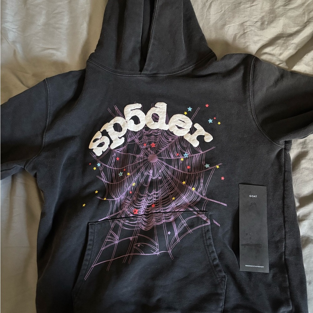 Sp5der Black Hoodie lightly used